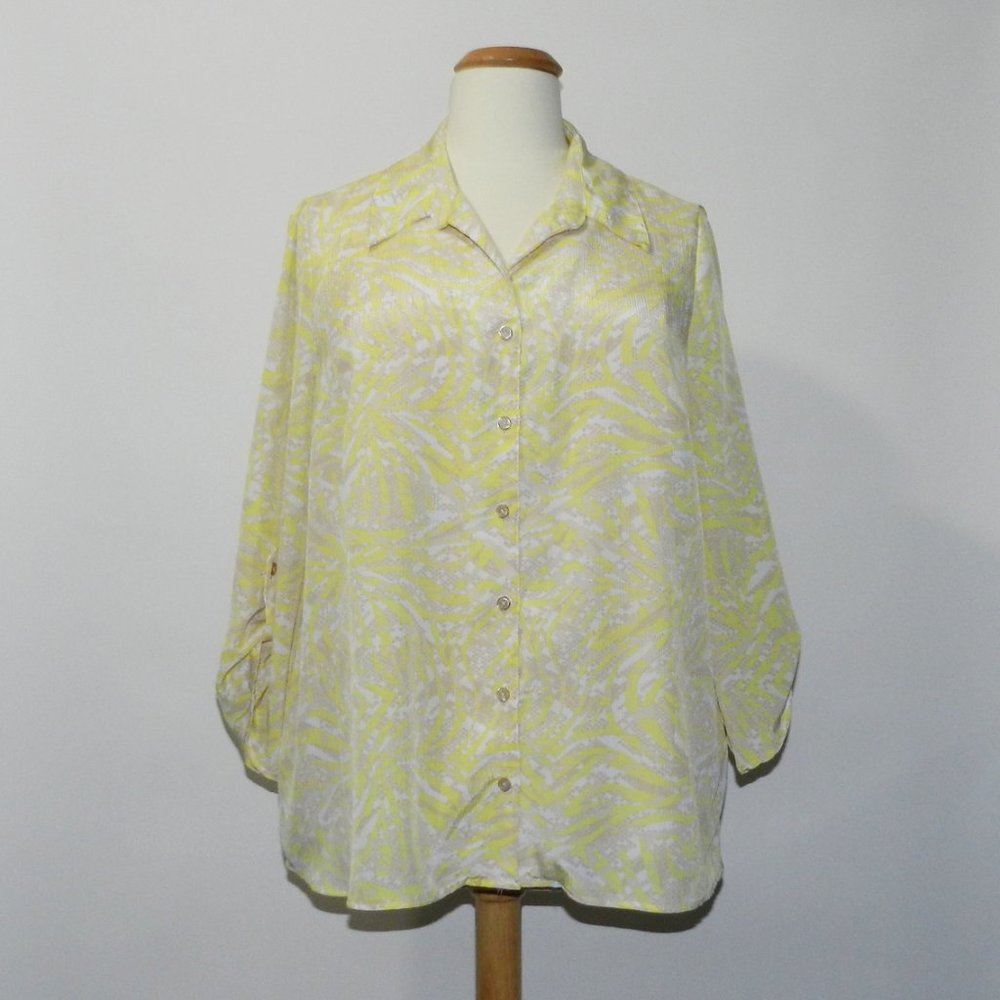 White Stag 3X 22/24 Yellow/Beige 2in1 ¾ Sleeve top